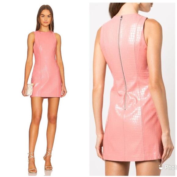 Alice + Olivia Dresses & Skirts - NWT Alice + Olivia Daven Sleeveless Vegan Leather Mini Dress Pink